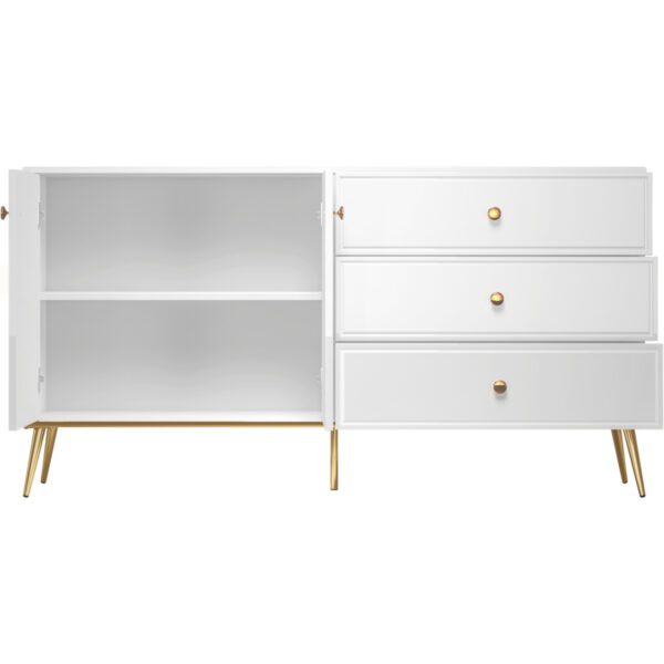 GOLDEN GL04 biela lesklá komoda - Image 2