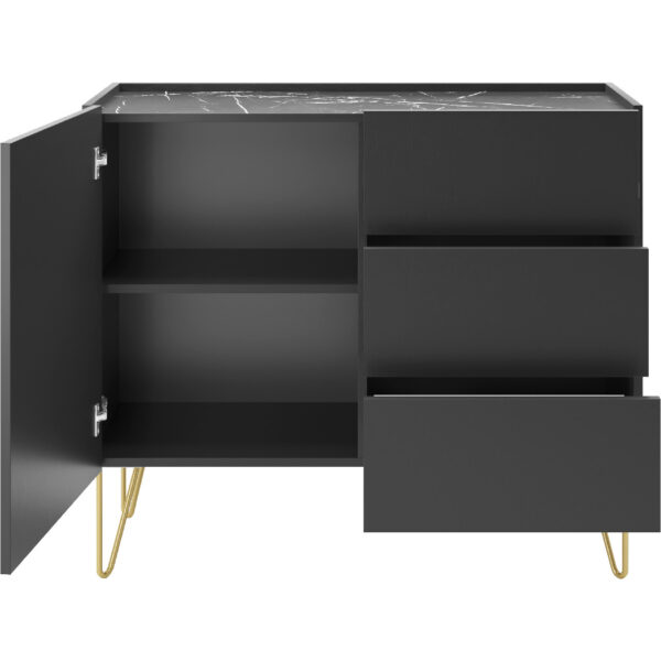 HARMONI 02 komoda čierna / čierna mramor - Image 3