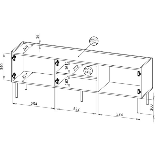 RTV komoda TESSI 165 3D biela - Image 4