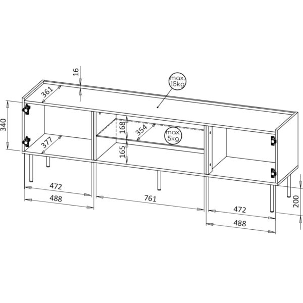 RTV komoda TESSI 180 EF biela - Image 4