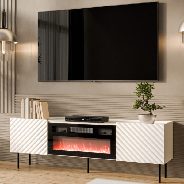 RTV komoda s krbom TESSI 180 EF biela - Image 3