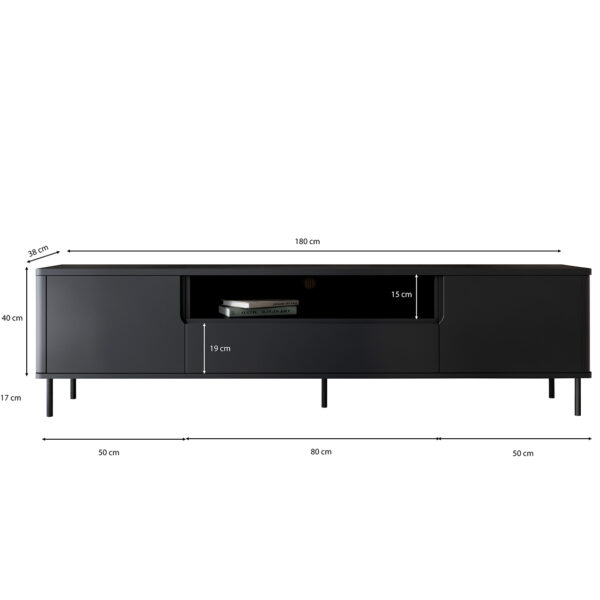 RTV RADIUS 180NC komoda čierna - Image 3