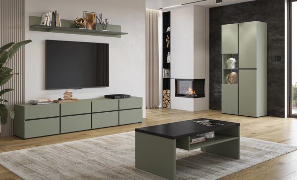 RTV komoda CROSI 40 zelená / čierna - Image 8