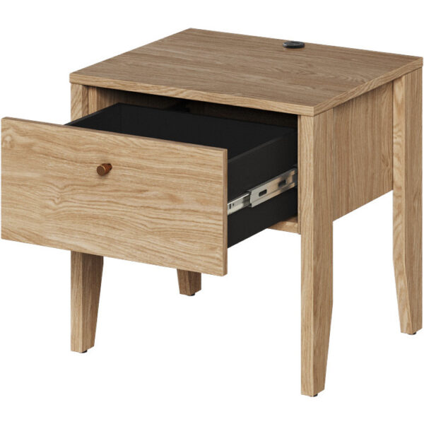 COZY CZ05 nočný stolík z olejového duba s nabíjačkou - Image 2