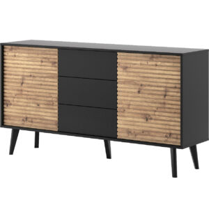 Komoda WOLLOW 05 černá / dub artisan