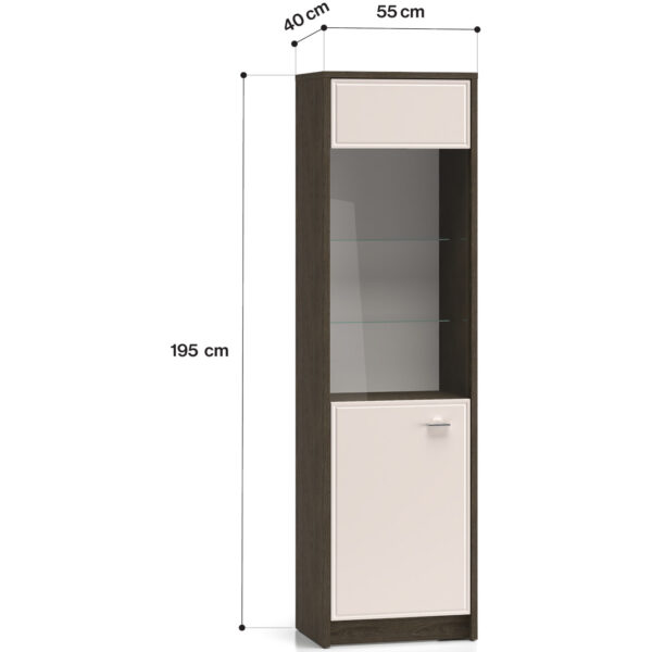 AVANTI 02 tmavý dubový veterný mlyn / kašmírová vitrína - Image 4