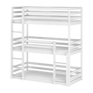 Třílůžková dřevěná patrová postel LASSO 90x200